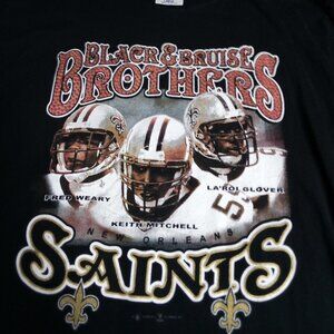 Vintage Y2K Black & Bruise Brothers New Orleans Saints T-Shirt
